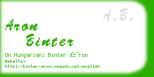 aron binter business card